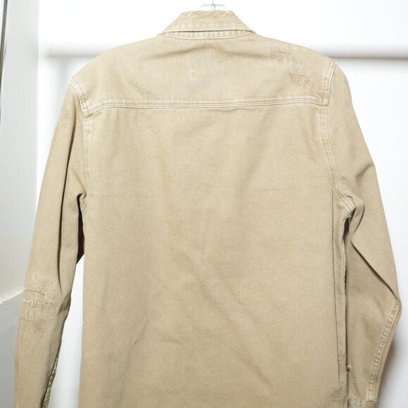 Distressed beige denim jacket - Picture 2 of 2